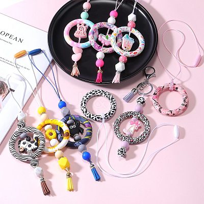 5Pcs Ring Food Grade Eco-Friendly Silicone Beads JX893F-1