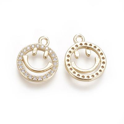 Brass Micro Pave Cubic Zirconia Charms ZIRC-F102-16-1