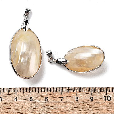 Electroplate Natural Shell Big Pendants KK-F882-05P-1