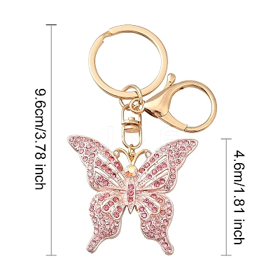 Butterfly Alloy Rhinestone Keychain KEYC-YW00114-01-1