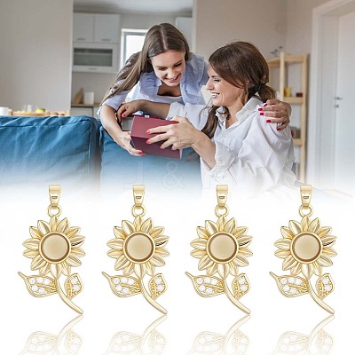 8Pcs Brass Micro Pave Cubic Zirconia with Resin Pendants KK-BBC0020-65-1