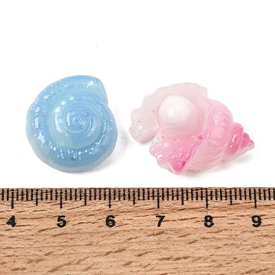 Marine Organism Opaque Resin & Paillette Cabochons RE-CBA2F5E-01-1