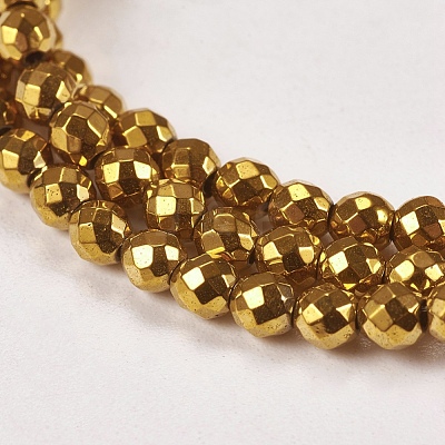 Electroplate Non-magnetic Synthetic Hematite Beads Strands G-J169B-3mm-04-1