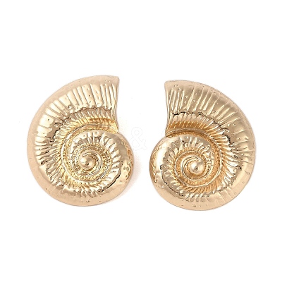 Conch Alloy Stud Earrings for Women EJEW-A112-07KCG-1