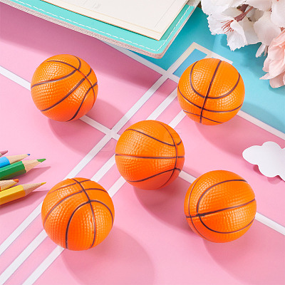 5Pcs PU Leather Mini Imitation Basketball for Doll Decorations AJEW-TA0002-47-1