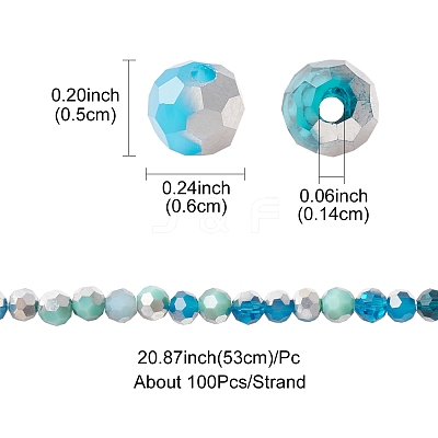 Electroplate Glass Beads Strands EGLA-YW0002-B02-1