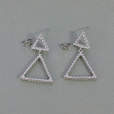Triangle Brass Dangle Stud Earrings KM2949-1