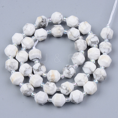 Natural Howlite Beads Strands G-R482-32-8mm-1
