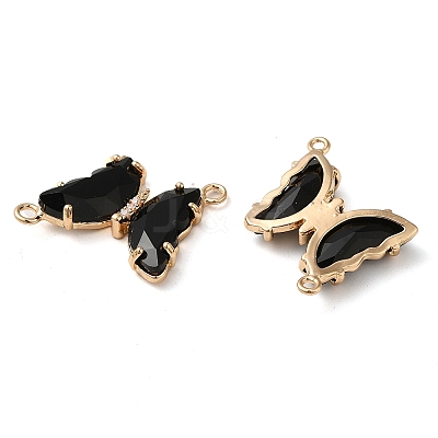 Brass Pave Faceted Glass Connector Charms FIND-Z020-04C-1