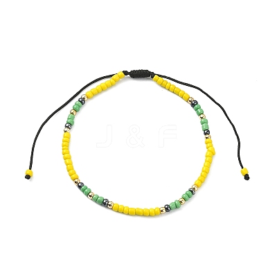 Glass Seed Braided Bead Bracelet for Women BJEW-JB09628-1