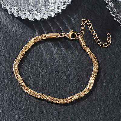 3MM 304 Stainless Steel Round Mesh Chain Bracelets SA-CBA2696-17G-1