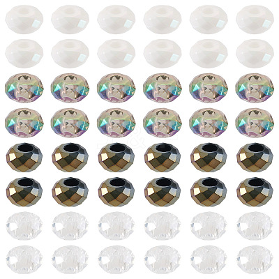 60Pcs 4 Colors Acrylic European Beads SACR-TA0001-80-1