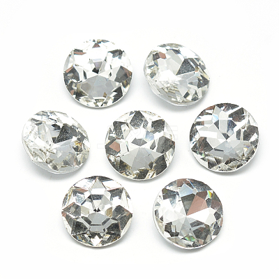 Pointed Back Glass Rhinestone Cabochons RGLA-T029-14mm-01-1