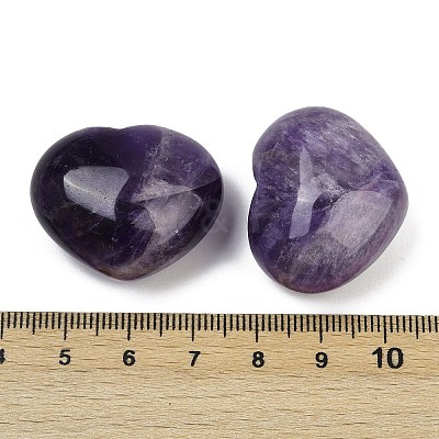 Heart Natural Amethyst Palm Stones G-C186-02B-1