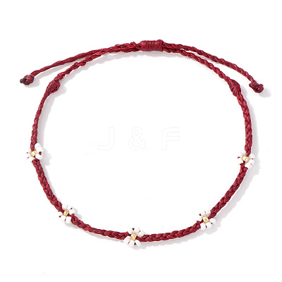 Handmade Glass Seed Bead Braided Bead Bracelets AU9604-2-1