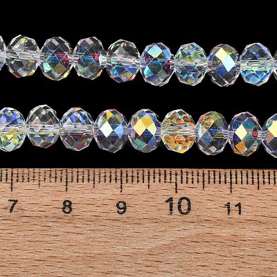 Electroplate Transparent Glass Beads Strands EGLA-A046-01C-21-1