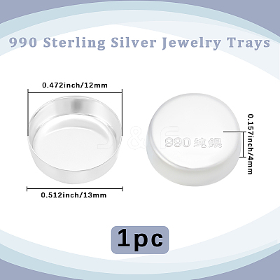 1Pc 990 Sterling Silver Jewelry Trays AJEW-BBC0002-43A-1
