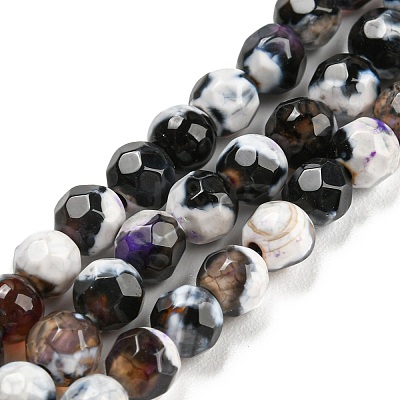 Dyed Natural Fire Crackle Agate Beads Strands G-G007-01H-1