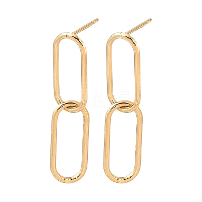 Oval 316 Stainless Steel Dangle Stud Earrings EJEW-D339-04G-1