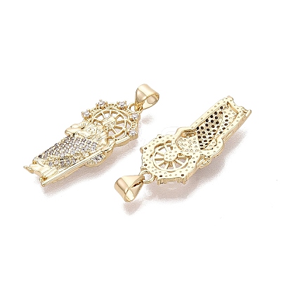 Religion Brass Micro Pave Clear Cubic Zirconia Pendants KK-N287-46J-G-1