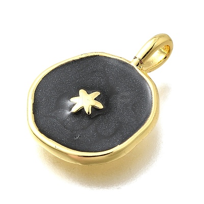 Brass with Enamel Pendants KK-D295-31G-04-1