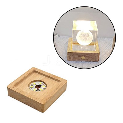 Square Solid Wood Base for Crystal Stones JX333A-1