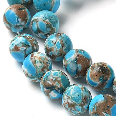 Dyed Synthetic Imperial Jasper Beads Strands G-C168-02B-1