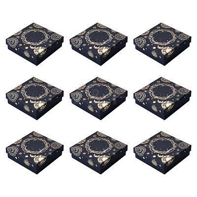 10Pcs Sun Moon Star Printed Cardboard Gift Boxes CBOX-TA0001-21A-1