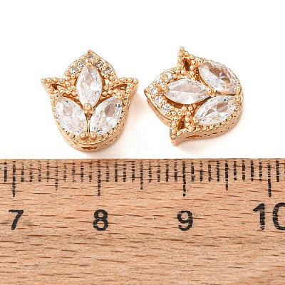 Brass Micro Pave Clear Cubic Zirconia Beads CU-CBAEC99-29G-1