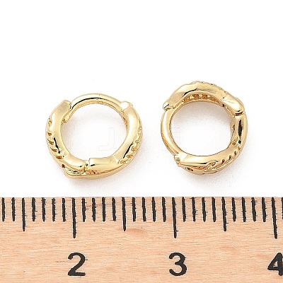 Fishbone Brass Hoop Earrings EJEW-Z102-32G-1