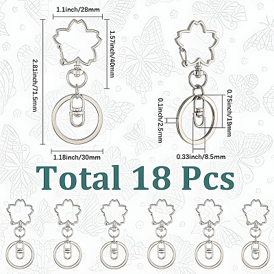 18Pcs Alloy Keychain Clasps KEYC-SC0001-72P-1