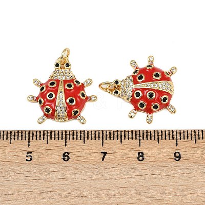 Brass Micro Pave Cubic Zirconia Pendants KK-C095-08A-G-1