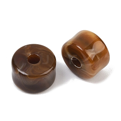 Two-Color Opaque Acrylic Imitation Gemstone Beads AC-CBA3EFE-02N-1