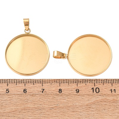 304 Stainless Steel Pendant Cabochon Settings STAS-L282-010G-09-1