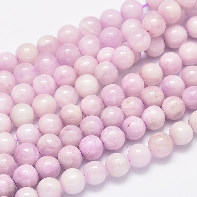Round Natural Kunzite Beads Strands G-K068-26-8mm-1