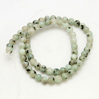Natural Sesame Jasper/Kiwi Jasper Beads Strands G-G149-6mm-3-1
