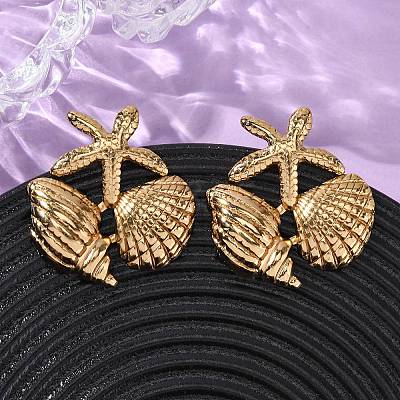 304 Stainless Steel Stud Earrings EJEW-L304-07G-1