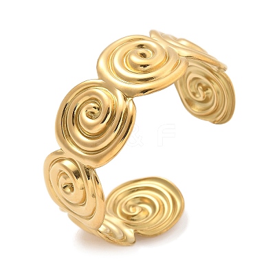 304 Stainless Steel Cuff Bangles for Women AJEW-P127-18G-1