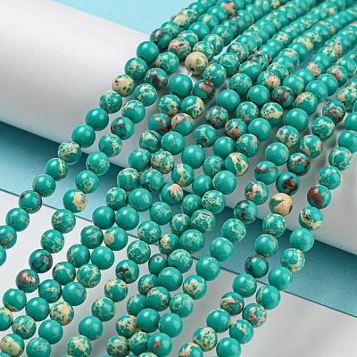 Synthetic Imperial Jasper Dyed Beads Strands G-D077-A01-02O-1