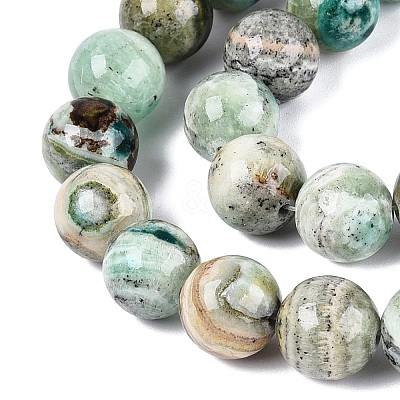Natural Green Line Jasper  Beads Strands G-B128-A03-05-1