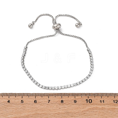 Brass Cubic Zirconia Bolo Tennis Bracelets BJEW-P232-01P-03-1