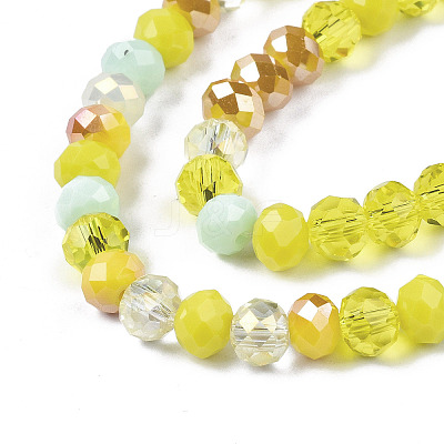 Electroplate Glass Beads Strands X-EGLA-N002-12H-1