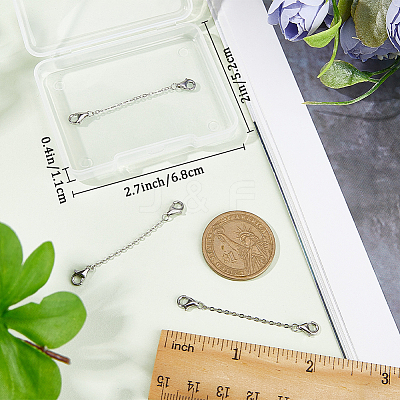 3pcs 925 Sterling Silver Cable Chain Extenders STER-CN0001-29-1