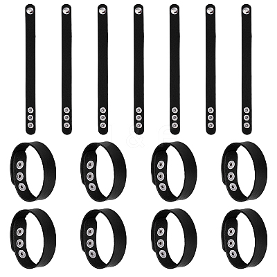 15Pcs Imitation Leather Simple Plain Cord Bracelet with Alloy Buckles BJEW-ME0001-06B-1