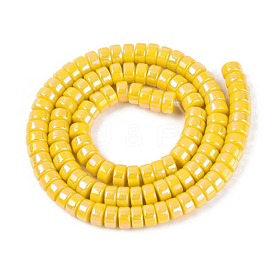 AB Color Plated Opaque Glass Beads Strands GLAA-T026-3x6mm-P13-1