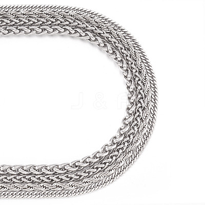 4Pcs 4 Styles 304 Stainless Steel Choker Necklaces for Women NJEW-TA0001-21-1
