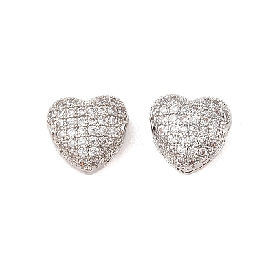 Brass Micro Pave Clear Cubic Zirconia Charms KK-B100-044P-1