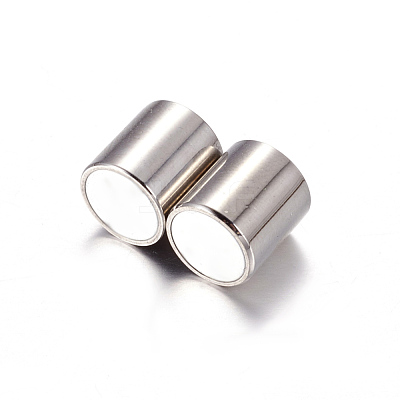Tarnish Resistant Column 304 Stainless Steel Magnetic Clasps with Glue-in Ends X-STAS-I026-01-1