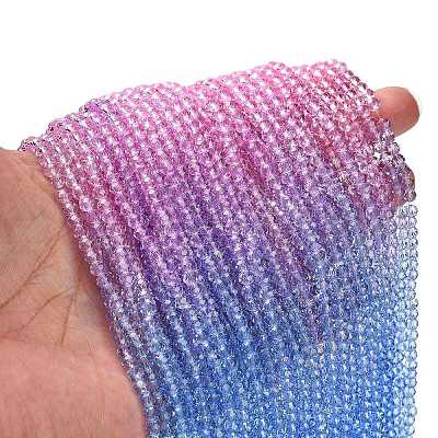 Transparent Painted Glass Beads Strands DGLA-A034-T4mm-A08-1