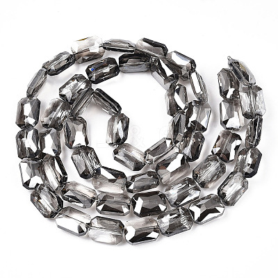 Electroplate Transparent Glass Beads Strands EGLA-WH0005-02B-06-1